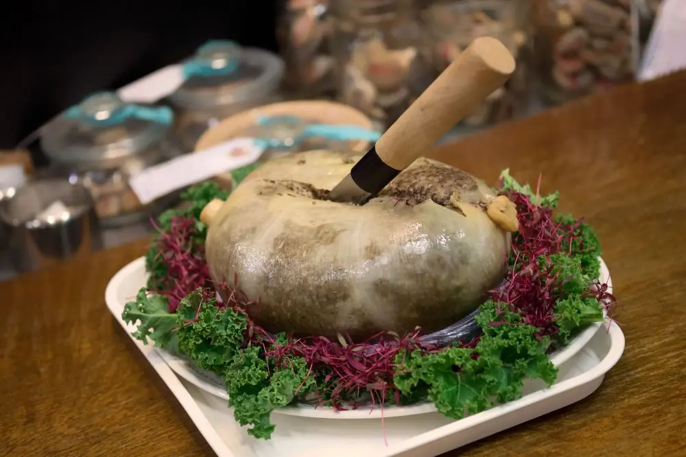 Large Haggis with a knife stuck in it.