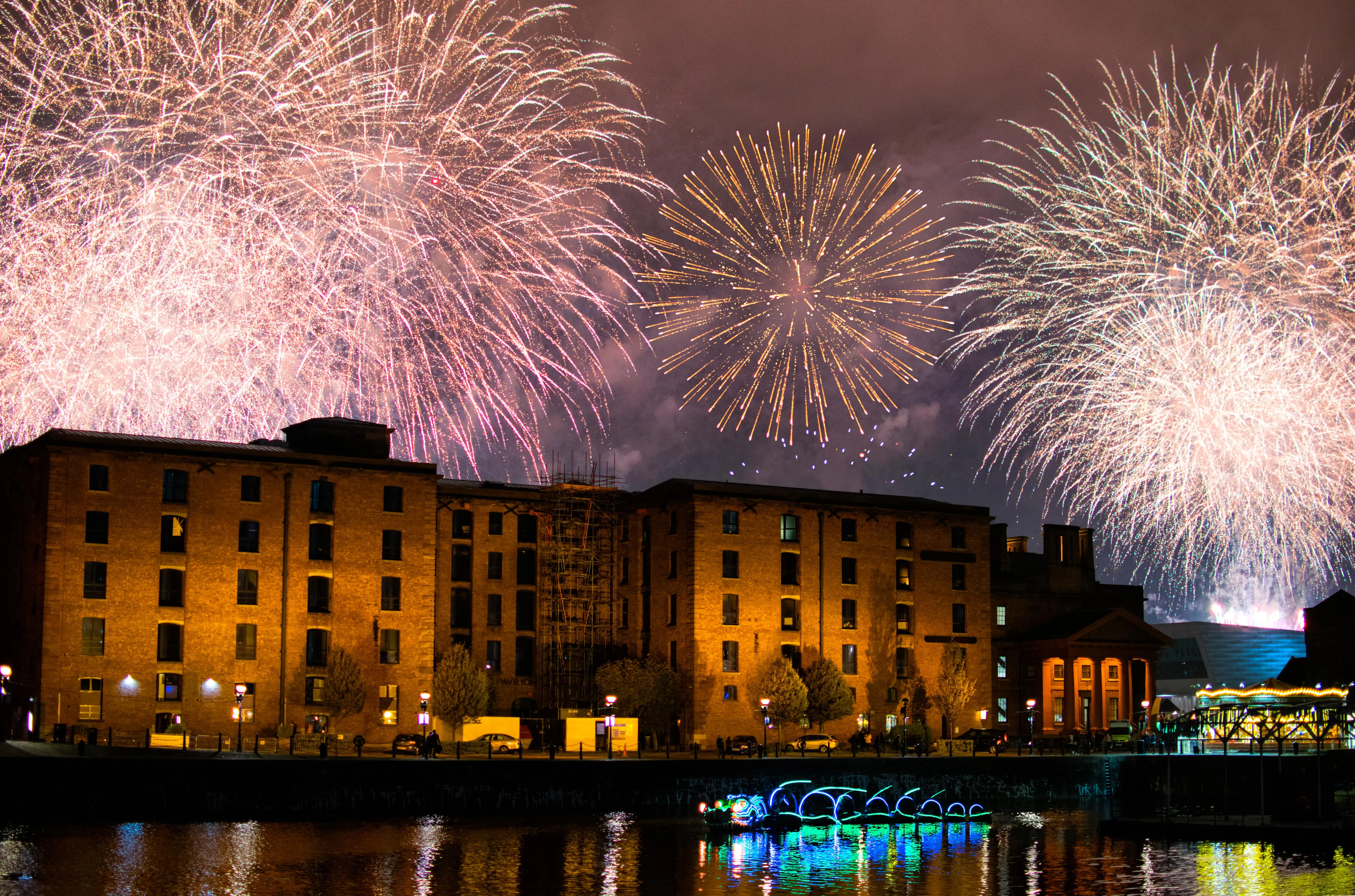 Fireworks Over Liverpool's Waterfront at the River of Light 2018