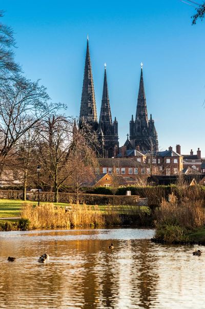 Lichfield Cathedral from Beacon Park