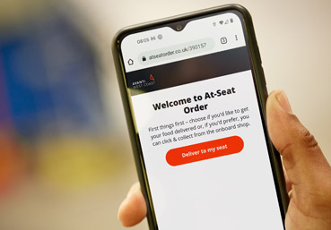 At-Seat Order phone screen