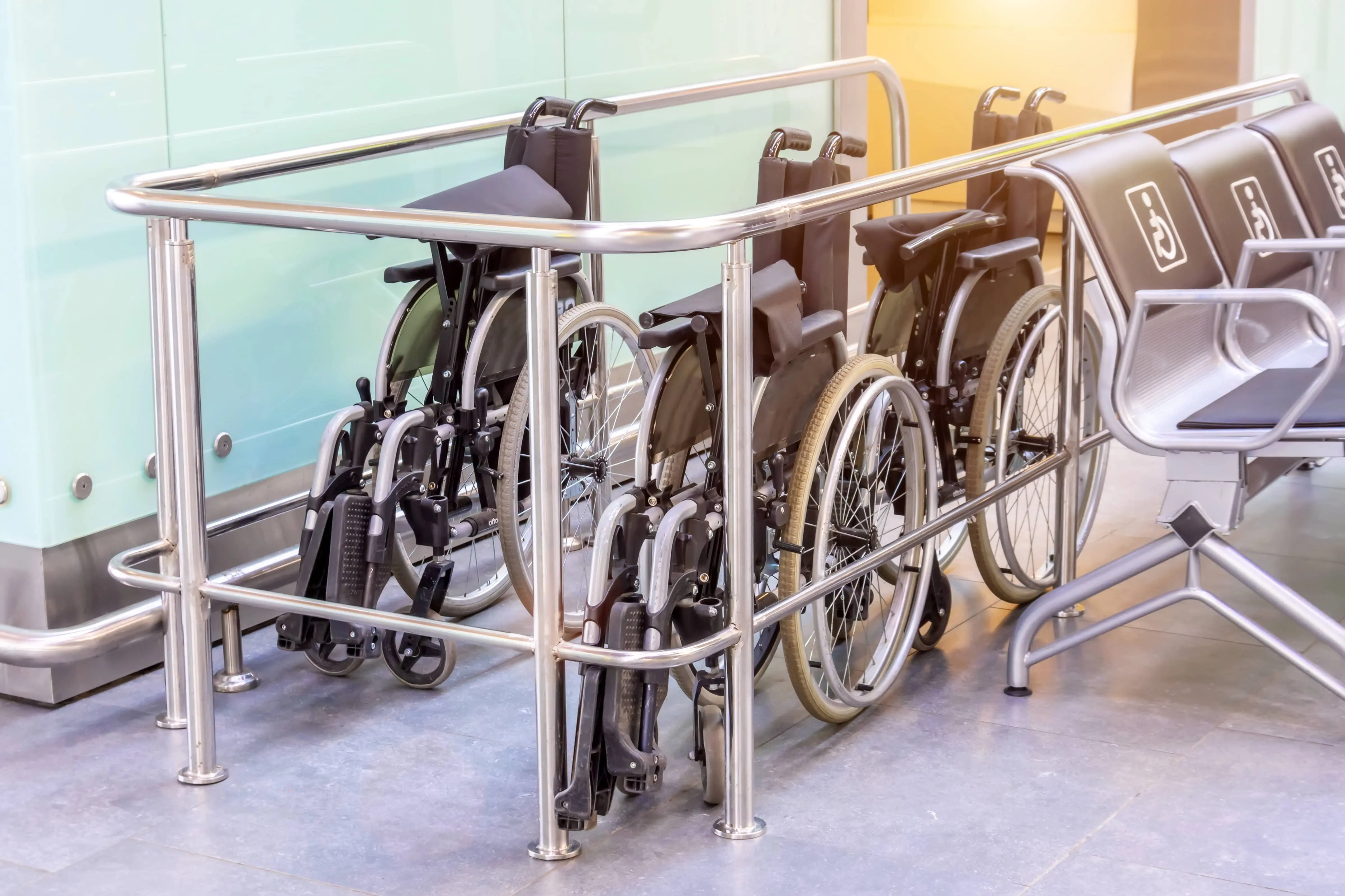 Reserve wheelchairs in a train station