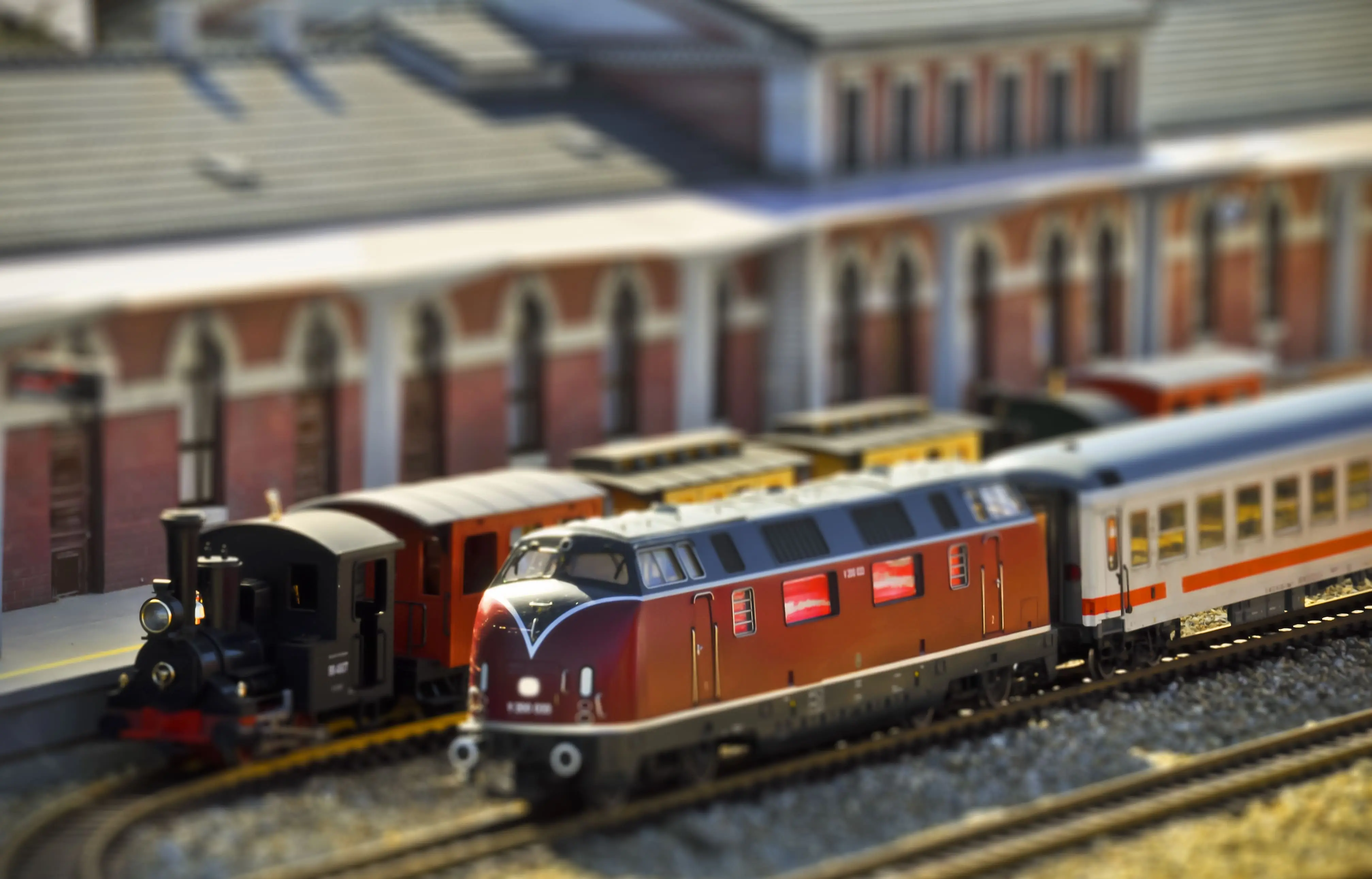 Model Railway Exhibitions: Models of the older steam and newer diesel locomotives